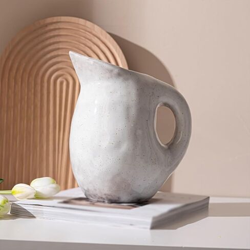 مزهريات Wabi-sabi مزهرية سيراميك كلاسيكية طراز Wabi-sabi زجاجة فنية راقية مناسبة لوضع المزهرية في غرفة المعيشة بالمنزل ومزهرية سطح المكتب in Kuwait