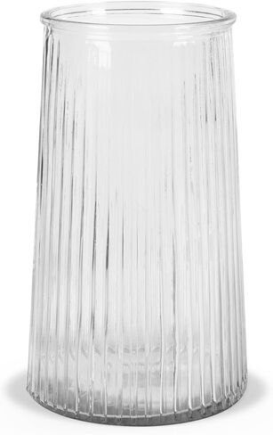 Makenna Flower Vase - 8.4 Inch Tall Clear Glass Vase for Flowers, Flower Vases for Centerpieces, Home Decor, Wedding Gift in Saudi Arabia