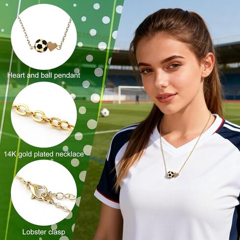 9 Pcs Soccer Gifts for Girls Women Soccer Jewelry Set for Fans Including Necklace Earrings Bracelets Hair Scrunchies Keychain Clear Pouch for Game Day Soccer Party Sports Bar in Saudi Arabia