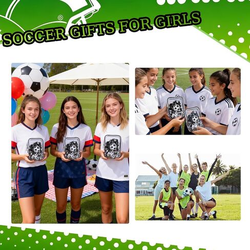 9 Pcs Soccer Gifts for Girls Women Soccer Jewelry Set for Fans Including Necklace Earrings Bracelets Hair Scrunchies Keychain Clear Pouch for Game Day Soccer Party Sports Bar in Saudi Arabia