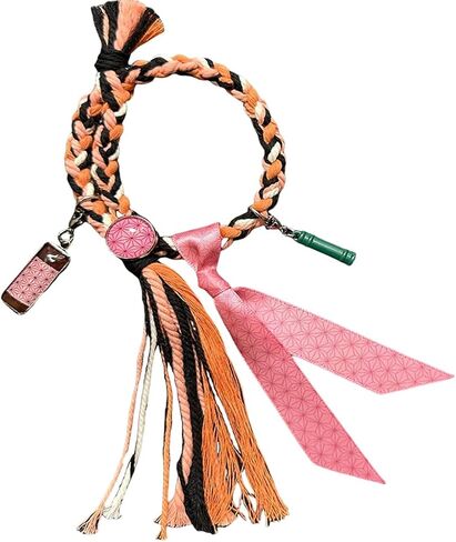 MYAYD Handmade Multi-Colored Braided Wrist Decoration Accessory Props for Mitsuri Kochou Shinobu Nezuko Zenitsu Cosplay in Kuwait