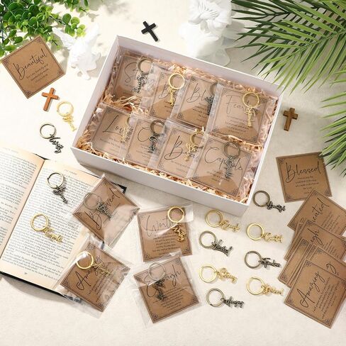 Tondiamo Christian Keychain Bulk Religious Bible Verse Cards Positive Inspirational Gift for Women Men Church Pastor Fathers in Kuwait