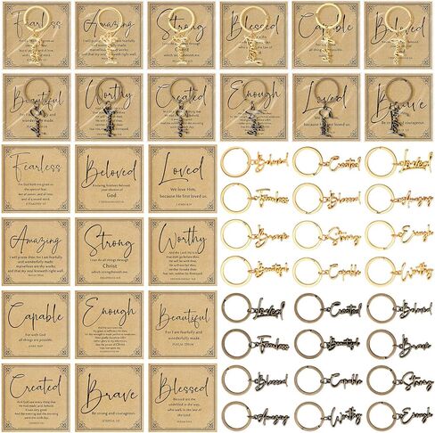 Tondiamo Christian Keychain Bulk Religious Bible Verse Cards Positive Inspirational Gift for Women Men Church Pastor Fathers in Kuwait