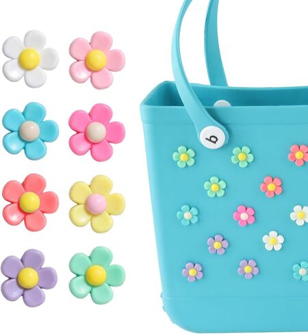 24Pcs Flower Charms Accessories for Bogg Bag, Insert Decorative Attachment Bits to Customize Your Beach Tote in Saudi Arabia