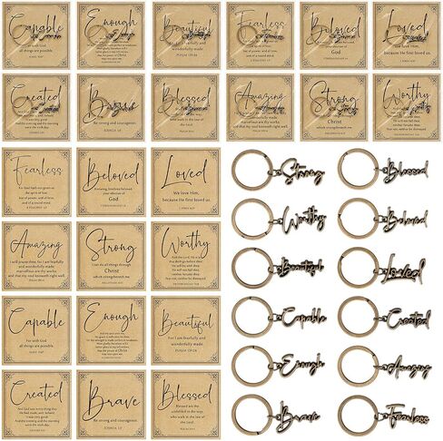 Tondiamo Christian Keychain Bulk Religious Bible Verse Cards Positive Inspirational Gift for Women Men Church Pastor Fathers in Kuwait