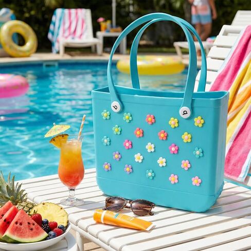 24Pcs Flower Charms Accessories for Bogg Bag, Insert Decorative Attachment Bits to Customize Your Beach Tote in Saudi Arabia