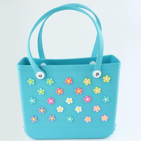 24Pcs Flower Charms Accessories for Bogg Bag, Insert Decorative Attachment Bits to Customize Your Beach Tote in Saudi Arabia