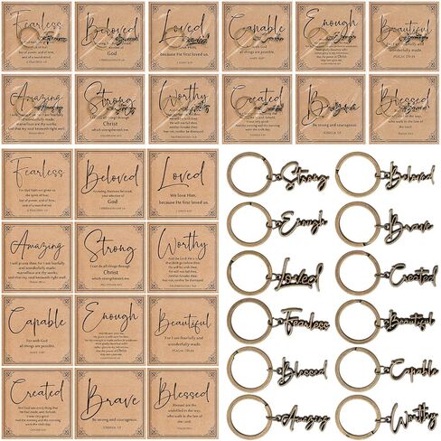 Tondiamo Christian Keychain Bulk Religious Bible Verse Cards Positive Inspirational Gift for Women Men Church Pastor Fathers in Kuwait