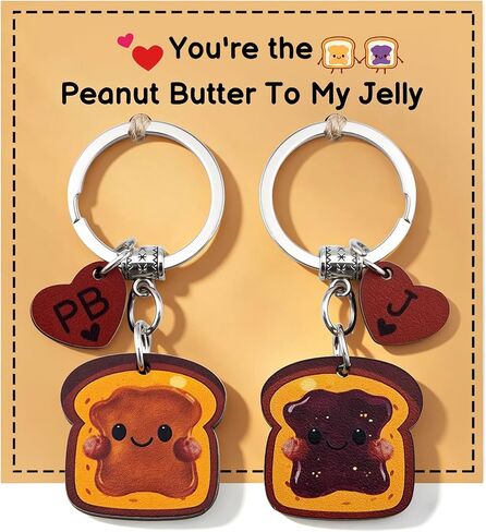 Best Friend Keychain Friendship Gifts For Women Bff Funny Matching Keychains For Friends Couples Birthday Anniversary Cute Couples Keychain Gift You'Re The Peanut Butter To My Jelly in Kuwait