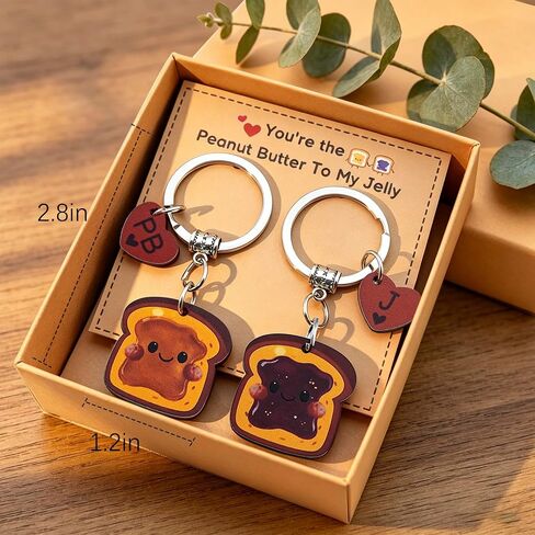 Best Friend Keychain Friendship Gifts For Women Bff Funny Matching Keychains For Friends Couples Birthday Anniversary Cute Couples Keychain Gift You'Re The Peanut Butter To My Jelly in Kuwait