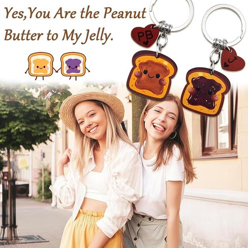 Best Friend Keychain Friendship Gifts For Women Bff Funny Matching Keychains For Friends Couples Birthday Anniversary Cute Couples Keychain Gift You'Re The Peanut Butter To My Jelly in Kuwait