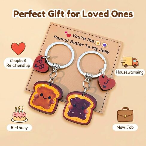 Best Friend Keychain Friendship Gifts For Women Bff Funny Matching Keychains For Friends Couples Birthday Anniversary Cute Couples Keychain Gift You'Re The Peanut Butter To My Jelly in Kuwait