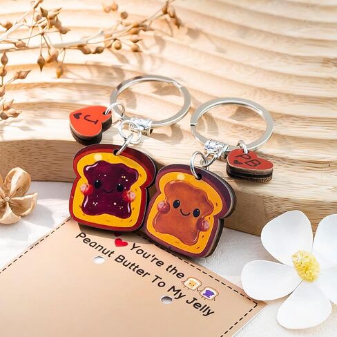 Best Friend Keychain Friendship Gifts For Women Bff Funny Matching Keychains For Friends Couples Birthday Anniversary Cute Couples Keychain Gift You'Re The Peanut Butter To My Jelly in Kuwait