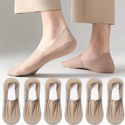 No-Show Liner Socks Breathable Mesh Low-Cut Non-Slip Heel Lightweight Socks For Casual Office Wear 4 Pairs in Kuwait