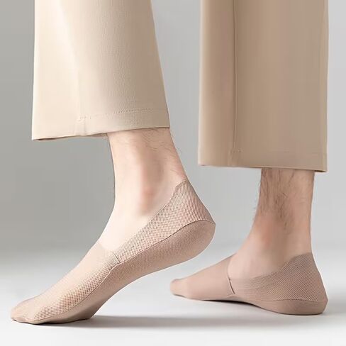 No-Show Liner Socks Breathable Mesh Low-Cut Non-Slip Heel Lightweight Socks For Casual Office Wear 4 Pairs in Kuwait