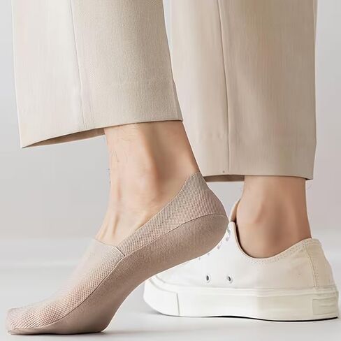 No-Show Liner Socks Breathable Mesh Low-Cut Non-Slip Heel Lightweight Socks For Casual Office Wear 4 Pairs in Kuwait
