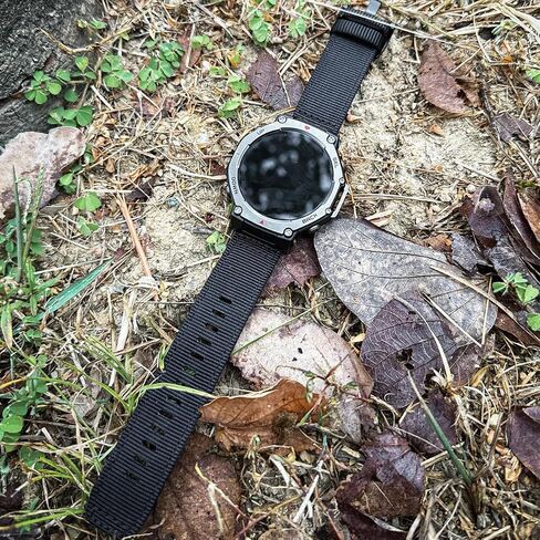 SMITHA Upgraded Glossy Nylon Watch Band Compatible with T-Rex Series (T-Rex/T-Rex PRO/T-Rex 2/T-Rex 3/T-Rex 3 PRO (44/48mm)/T-Rex Ultra 1/2) - Military-Grade Non-Taper Watch Strap with Secure Tang Buckle in Saudi Arabia