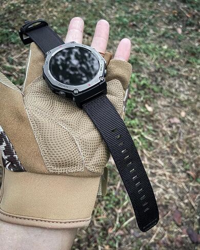 SMITHA Upgraded Glossy Nylon Watch Band Compatible with T-Rex Series (T-Rex/T-Rex PRO/T-Rex 2/T-Rex 3/T-Rex 3 PRO (44/48mm)/T-Rex Ultra 1/2) - Military-Grade Non-Taper Watch Strap with Secure Tang Buckle in Saudi Arabia