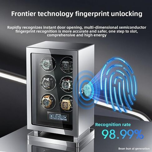 9 Watch Winders for Automatic Watches with Fingerprint Locking, Quiet Motor LCD Touchscreen, Built-in LED Backlight, Soft Adjustable Pillow for Universal Watch in Kuwait