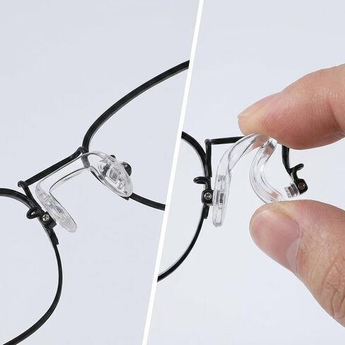 24 Pcs U-Shaped Nose Pads for Glasses, Screw-in Silicone Nose Pads | 3 Sizes Anti Slip Glasses Nose Pad Eyeglasses Repair Kit with 48 Screws and Screwdriver for Most Glasses in Kuwait