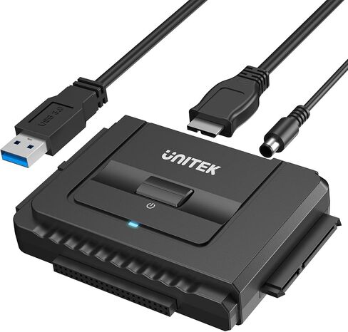 Unitek USB C to SATA 6Gbps IDE Adapter External Hard Drive Adapter Converter Kit for Universal 2.5/3.5 inch HDD/SSD Hard Drive Disk, DVD-ROM/CD-ROM/CD-RW, with USB A Connector & 12V/2A Power Adapter in Kuwait