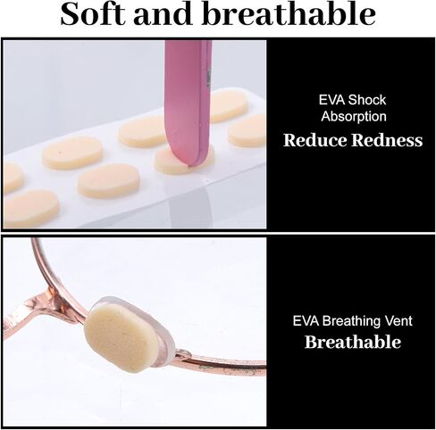 EVA Foam Nose Pads for Glasses, 30 Sheets/120 Pairs Non-Slip Cushion, Soft Eyeglass Nose Pads Lightweight Silicone Adhesive Grips Skin/Black 1mm/1.5mm in Kuwait