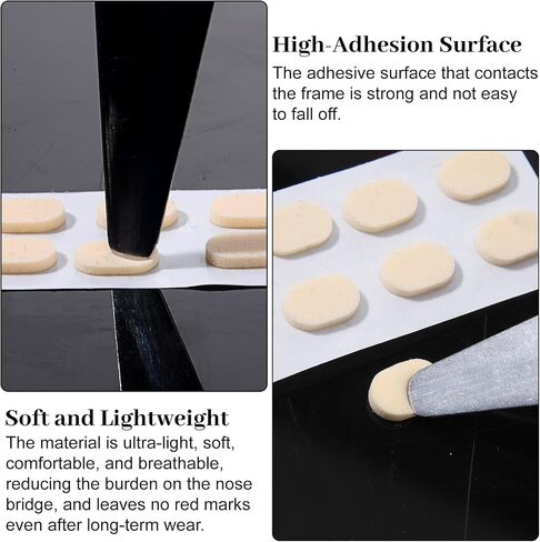 EVA Foam Nose Pads for Glasses, 30 Sheets/120 Pairs Non-Slip Cushion, Soft Eyeglass Nose Pads Lightweight Silicone Adhesive Grips Skin/Black 1mm/1.5mm in Kuwait