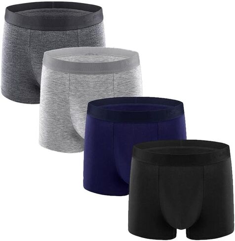 4pcs Men’s Stretch Boxer Briefs Pack Soft Cotton Breathable Lightweight & Moisture Wicking Underwear for Men in Kuwait
