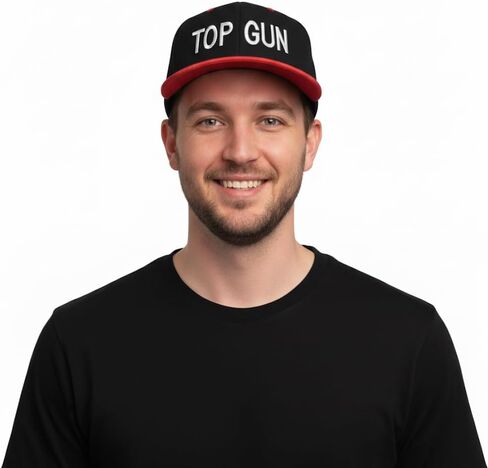 Top Gun Baseball Cap - Top Sales Gun of The Month - Adam Demamp Costume - Embroidered Black and Red Hat - Comedy TV Show Gift in Saudi Arabia
