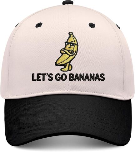 Let's Go Bananas Funny Embroidered Snapback Hat, Novelty Baseball Cap for Men Women, Adjustable Humorous in Kuwait