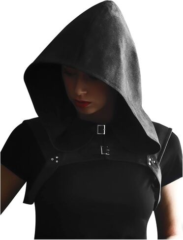 KUOIN Steampunk Cowl Hood Medieval Gothic Cape Cosplay Men Women Ren Faire Costume in Saudi Arabia
