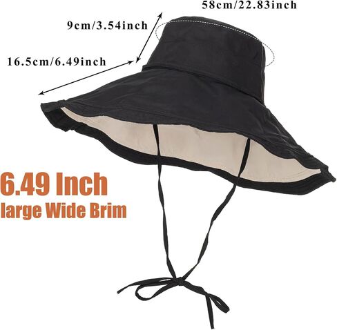 Large Brim Sun Hats for Women UV Protection Summer Beach Hat Foldable Outdoor Bucket Hat in Kuwait