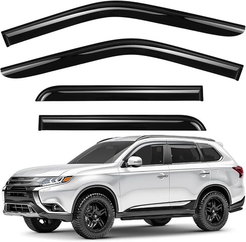 Window Deflectors Smoke Tinted Tape-On Side Window Vent Visor Deflectors Rain Guards Compatible with Mitsubishi Outlander 2014-2021 - 4pcs. GW0857 in Kuwait