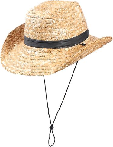 Straw Cowboy Hat for Women Men– Western Cowgirl Sun Hat with Short Brim, Summer Beach, Lightweight & Breathable Khaki in Kuwait