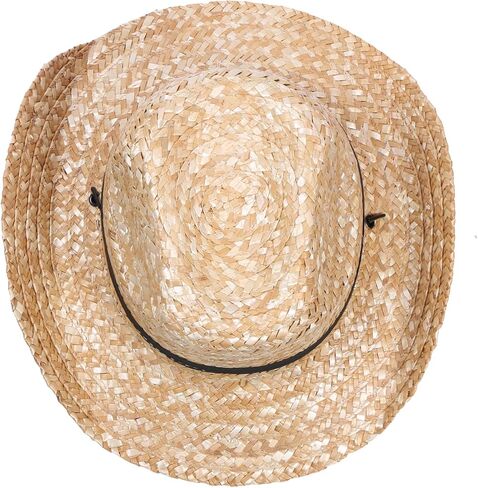 Straw Cowboy Hat for Women Men– Western Cowgirl Sun Hat with Short Brim, Summer Beach, Lightweight & Breathable Khaki in Kuwait