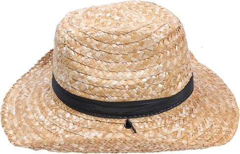Straw Cowboy Hat for Women Men– Western Cowgirl Sun Hat with Short Brim, Summer Beach, Lightweight & Breathable Khaki in Kuwait