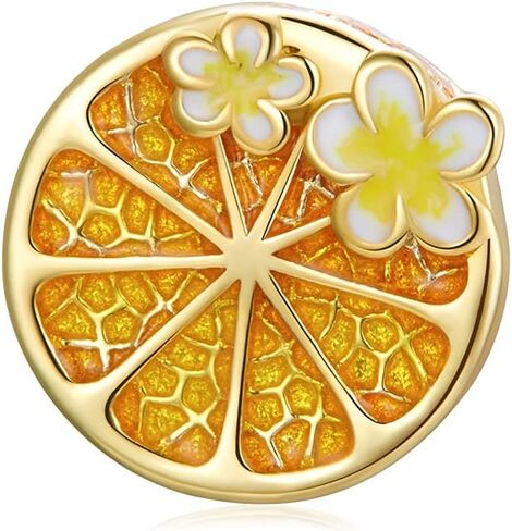 Cherry Blossom Lemon Charm 925 Sterling Silver Charm Fits For Pandora Bracelet Necklace in Kuwait
