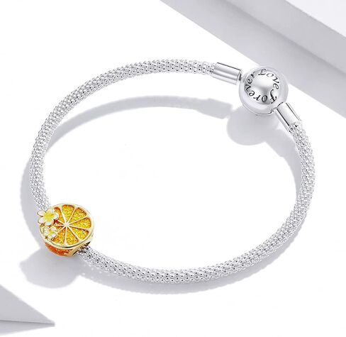 Cherry Blossom Lemon Charm 925 Sterling Silver Charm Fits For Pandora Bracelet Necklace in Kuwait