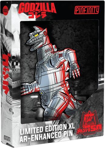 Mecha Godzilla Showa Era XL Augmented Reality Collectors Enamel Pin by PINFINITY! Ltd Edition Gojira Pins with Interactive Digital Activation to Collect, Share, Swap and Wear! in Saudi Arabia