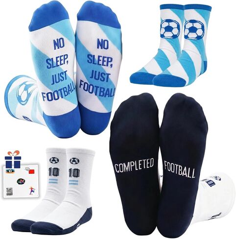 Fathers Day Gift From Daughter Wife Son Funny Socks for Men,Fun Soccer Socks,Novelty Crew Socks,Cool Soccer Gifts for Teens,Youth,Sports Fans and Players,Cotton Socks 2 Pairs in Saudi Arabia