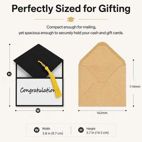 Jxueych Graduation 2025 Money Holder Congratulations Card with Envelope | Cap & Tassel Design | Congrats Gift for Graduate in Saudi Arabia