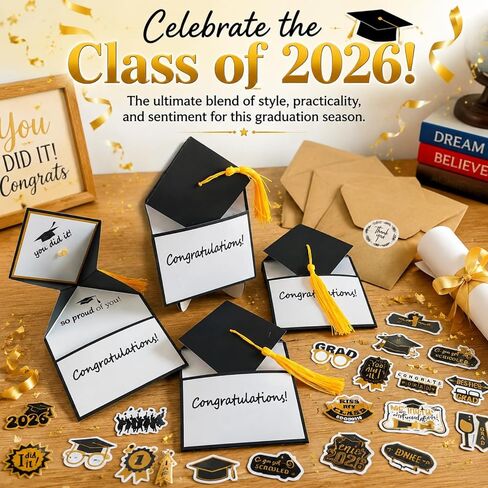 Jxueych Graduation 2025 Money Holder Congratulations Card with Envelope | Cap & Tassel Design | Congrats Gift for Graduate in Saudi Arabia