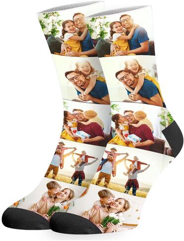 Custom Fathers Day Socks with Faces:Made in USA,Customized Photo Sock,Personalized Socks Funny Gift for Dad in Saudi Arabia