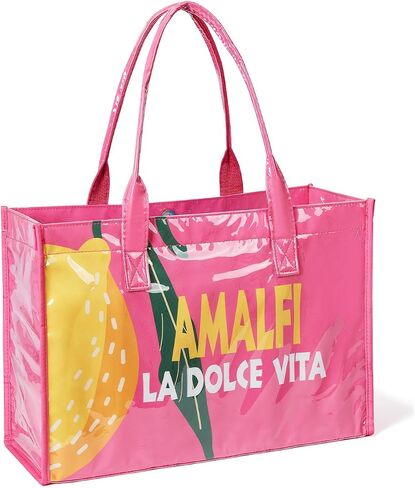 COSHAYSOO PVC Tote Bag for Women Large Clear Kraft Paper Beach Bag Plastic Vinyl Shoulder Bag Summer Travel Vacation Purse in Saudi Arabia