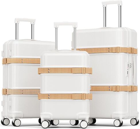 Joyway Luggage Sets 3 Piece with Spinner Wheels, Hardside Suitcase Set with TSA Lock and YKK Zipper for Travel, 20" Expandable Carry On, 24" and 28" Suitcases, White in Saudi Arabia