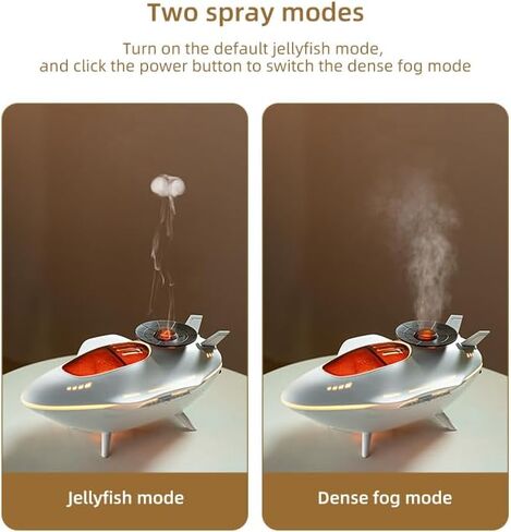 Spacecraft Aroma Diffuser with 2 Spray Modes - 3-Speed Timer (2H/4H/8H) Colorful Gradient Atmosphere Lamp, Large Opening Water Tank, Fine Mist Essential Oil Diffuser for Home Bedroom Office in Saudi Arabia