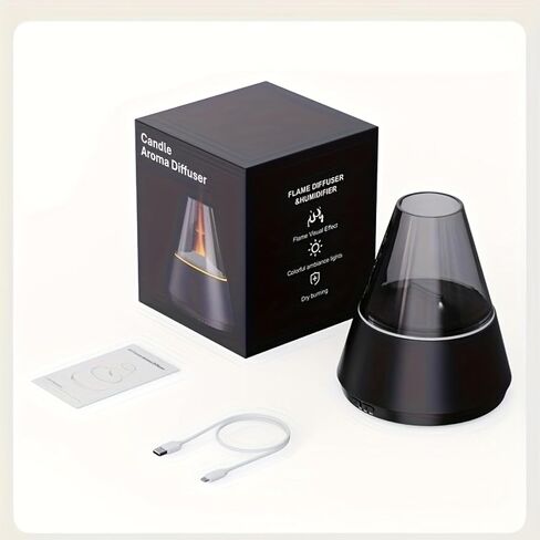 Essential Oil Diffuser, Luxury-Style Aromatherapy Diffuser with Candlelight Night Light Effect, Ultrasonic Cool Mist Humidifier, Remote Control Function, Suitable for Home Living Room and Office in Saudi Arabia