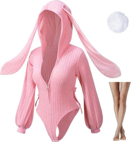Women Animal Bunny Bodysuit Cosplay Maid Outfit Halloween Anime Costume stockings Set in Saudi Arabia