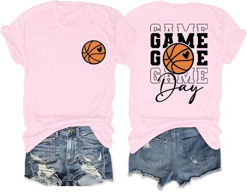 Basketball Mom Shirts for Women Game Day Shirt Funny Print Tshirts Vintage Graphic Tees Casual Summer Tops Lover Gift in Saudi Arabia