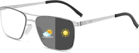 Viseng Photochromic Aviator Reading Glasses for Men and Women Metal Ultralight Flexible Anti Glare UV Ray Filter Readers in Saudi Arabia